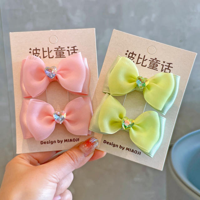 Spring design colorful bow hair clips hair ties set