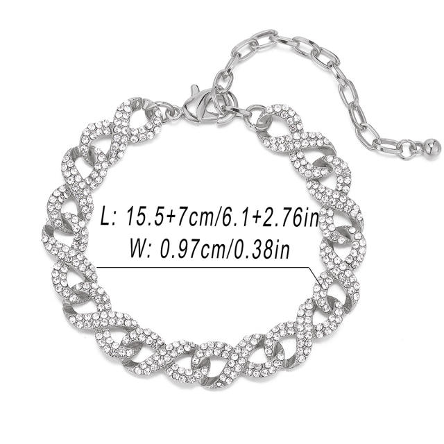 Hiphop full diamond cuban link chain anklet