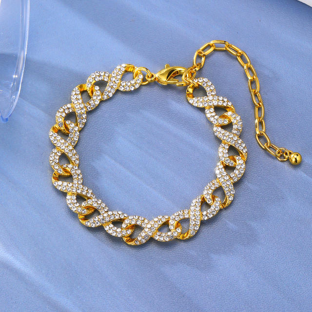 Hiphop full diamond cuban link chain anklet