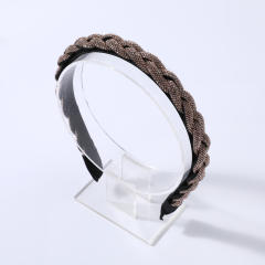 Delicate braid pattern diamond headband wedding headband