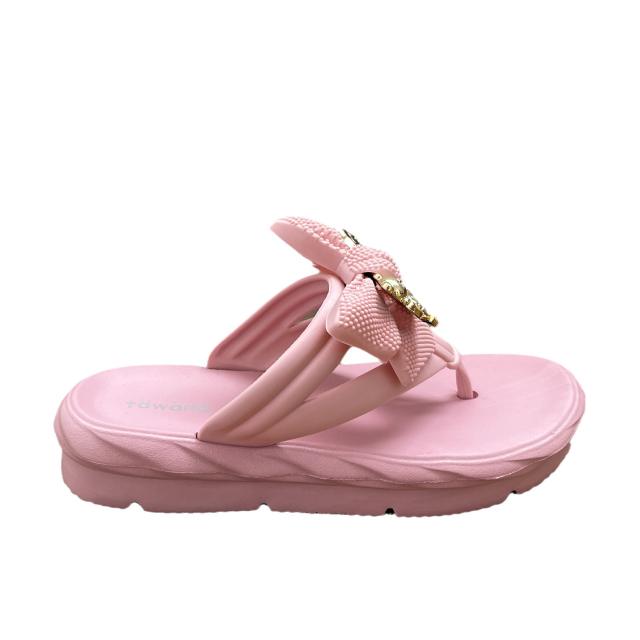 summer candy color EVA material bow flip flops slippers