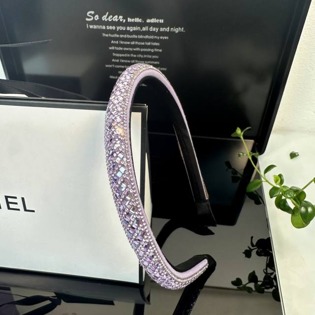 Korean fashion colorful crystal diamond thin headband wedding headband