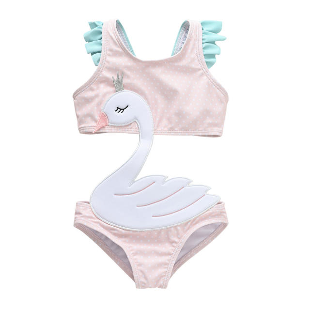 cute cartoon design one piece swim suit for kids