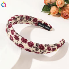 Spring floral pattern sweet padded headband collection