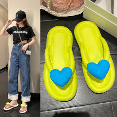 Cute candy color heart super soft eva flip flops slippers
