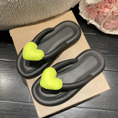 Cute candy color heart super soft eva flip flops slippers