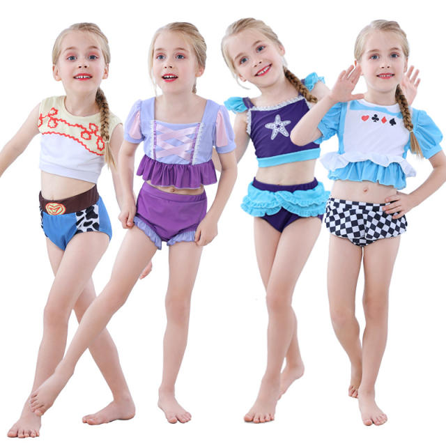 Cute little princess two piece swimsuit for kids