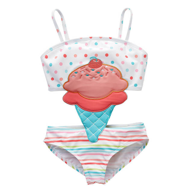 cute cartoon design one piece swim suit for kids