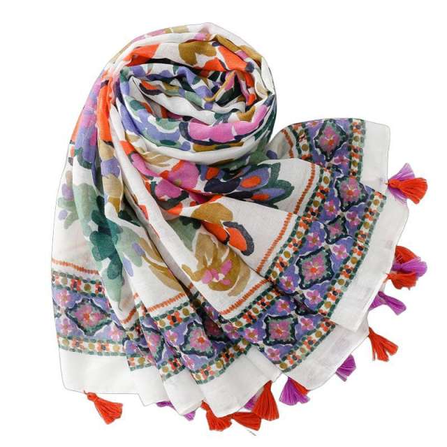 Creative colorful painting flower fashion scarf