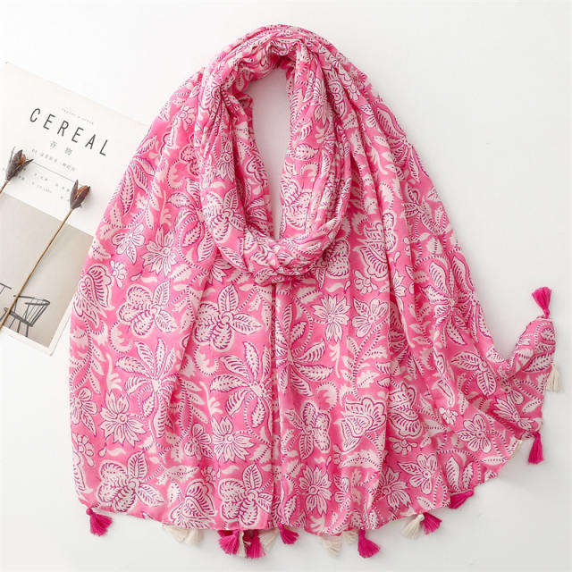 Spring summer pink yellow color fashion scarf