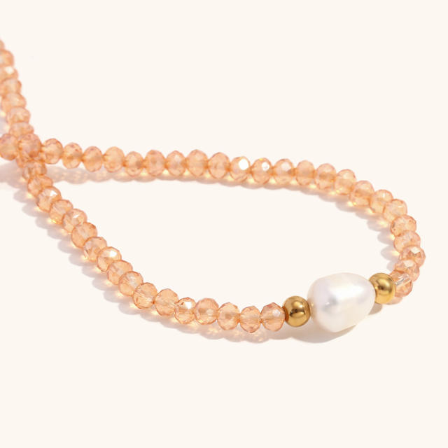 Summer collection waterpearl crystal beaded necklace collection