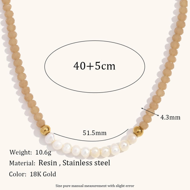 18KG dark color waterpearl crystal beaded necklace collection
