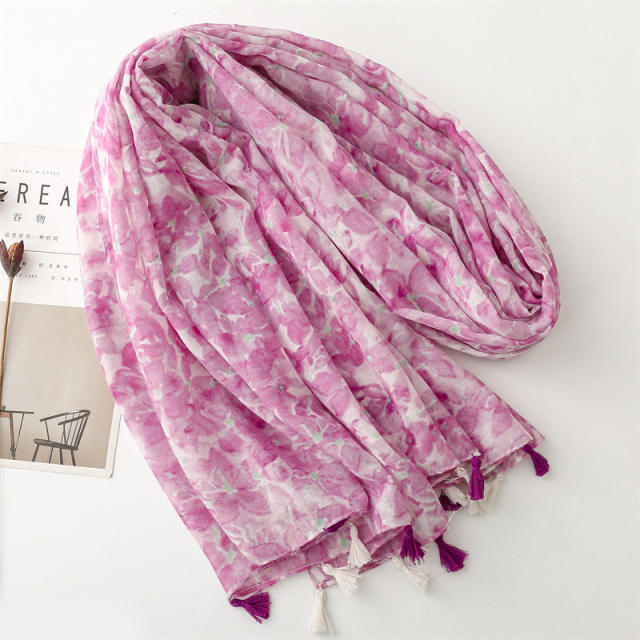 Sweet pink color spring summer soft fashion scarf