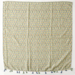 Summer fresh green color geometric pattern fashion scarf