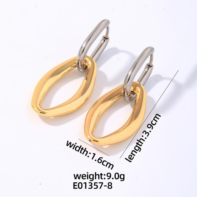Elegant mix color stainless steel earrings collection