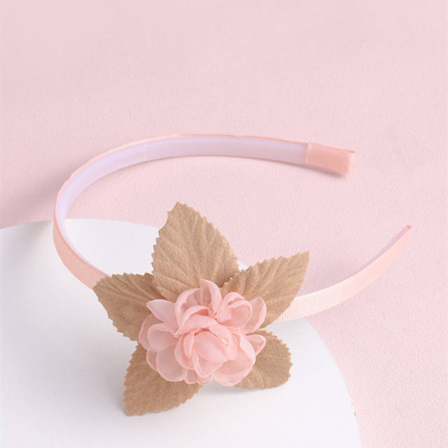 Creative easy match pink color series flower headband for kids