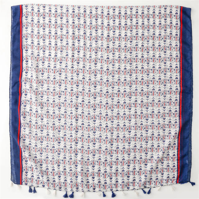 Funny ocean series fishbone pattern fashion scarf