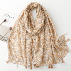 Spring summer pink yellow color fashion scarf