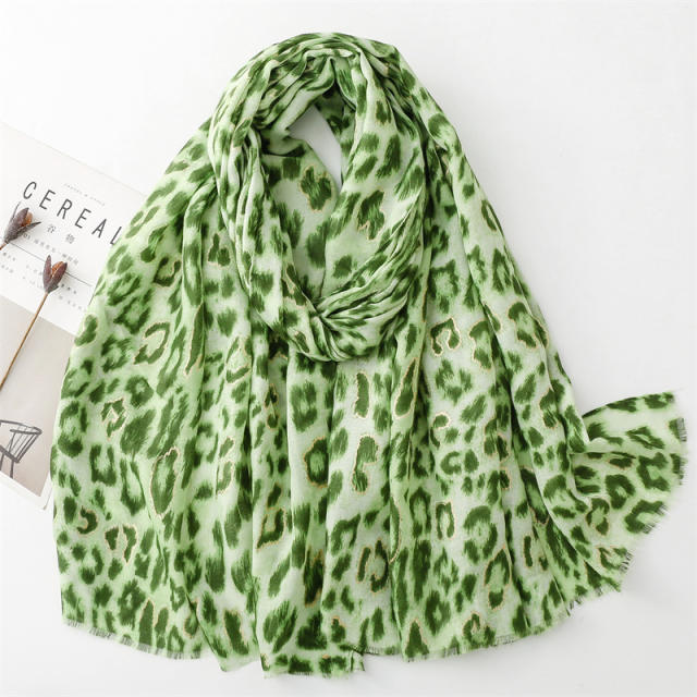 Spring summer colorful leopard grain pattern fashion scarf