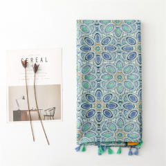 Hot sale fresh green color mix yellow color fashion scarf