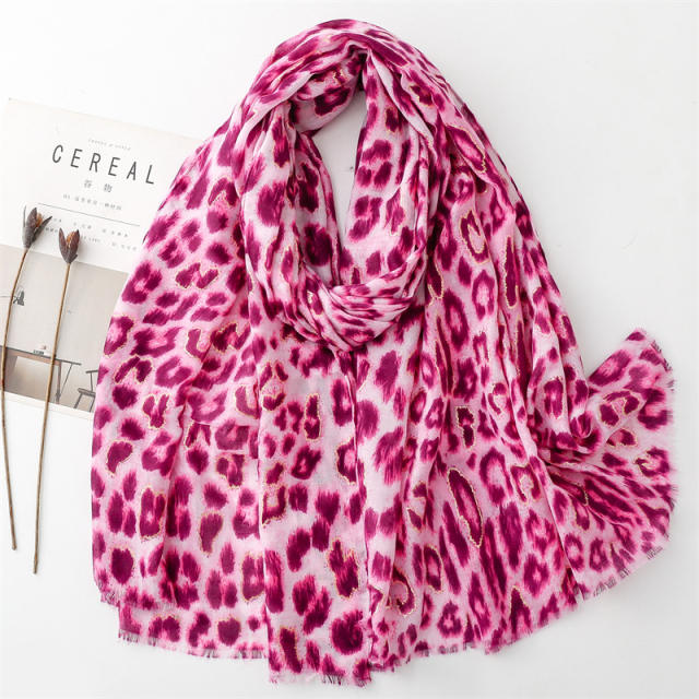 Spring summer colorful leopard grain pattern fashion scarf