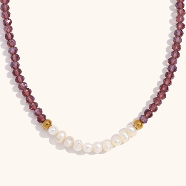 18KG waterpearl crystal beaded necklace collection