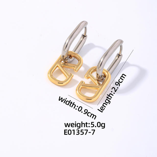 Elegant mix color stainless steel earrings collection