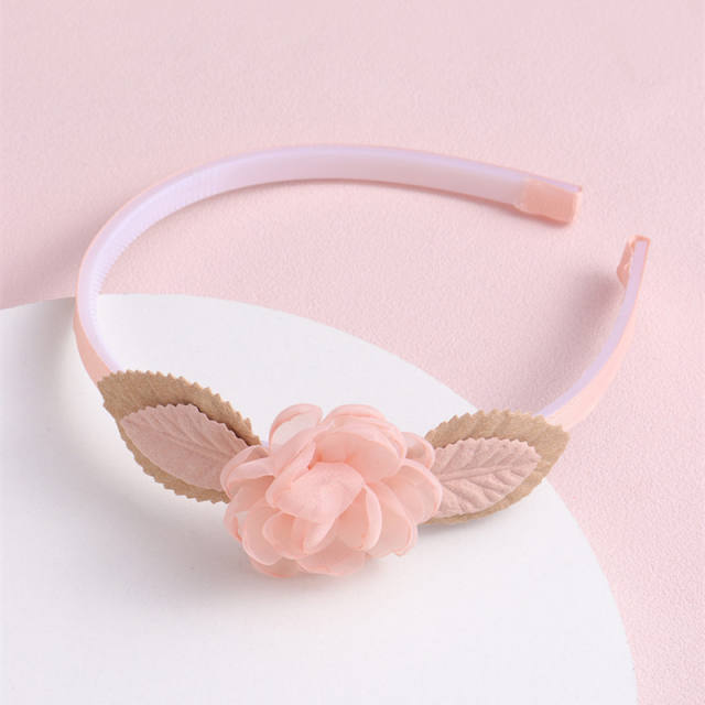 Creative easy match pink color series flower headband for kids