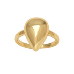 Hot sale chunky waterdrop gold plated copper finger rings