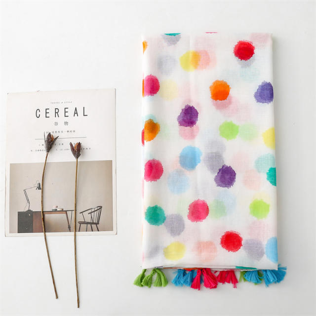 Funny colorful polka dots fashion scarf for spring summer