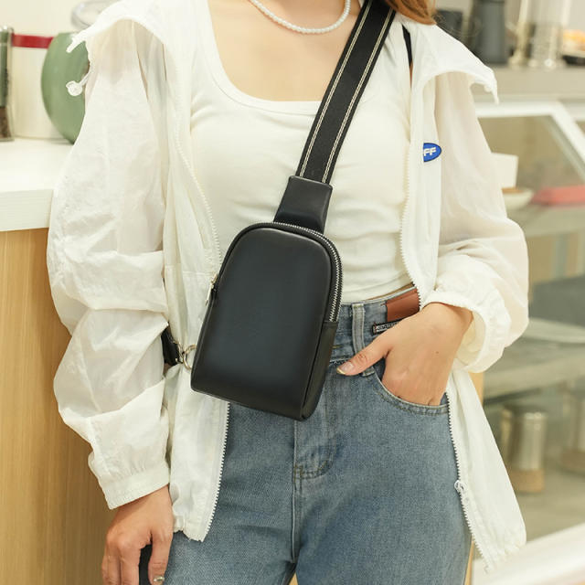 Chic PU leather sling bag crossbody bag for women men