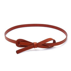 Vintage knotted bow women pu leather belt