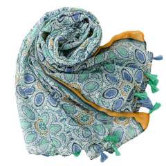 Hot sale fresh green color mix yellow color fashion scarf