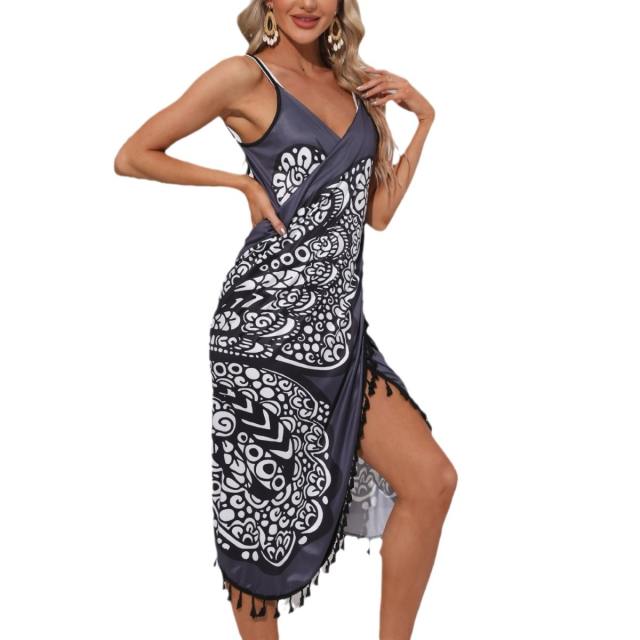 Hot sale butterfly pattern beach cover up swimsuit cover up dress