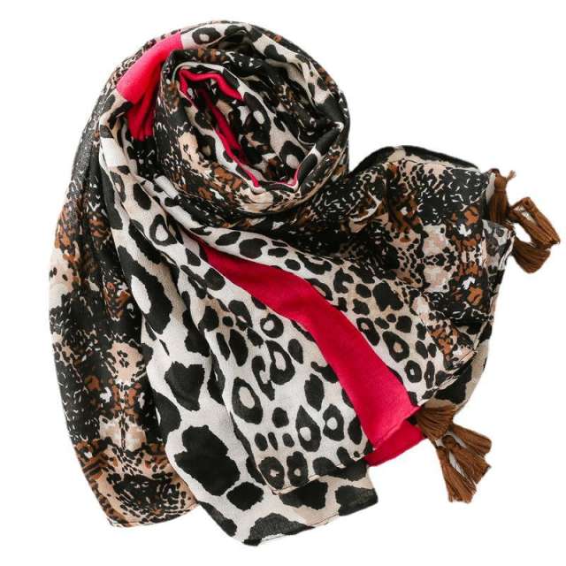 Personality leopard grain pattern fashion scarf