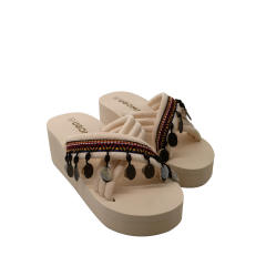 Boho national trend tassel flat slippers platform slippers