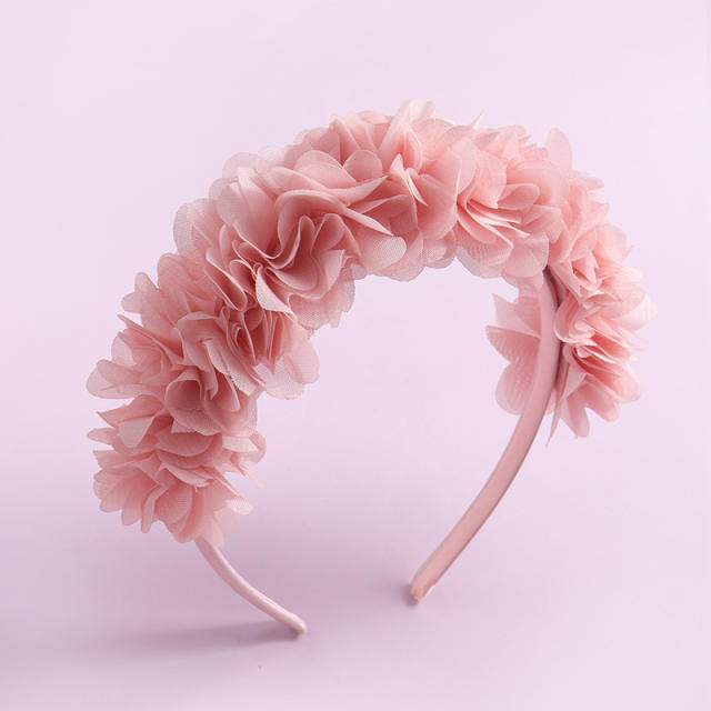 Creative pink color flower headband collection