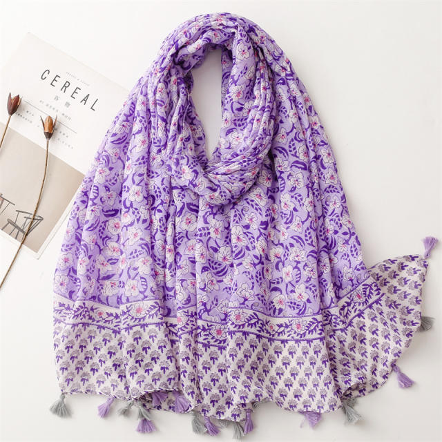Spring summer floral fashion scarf
