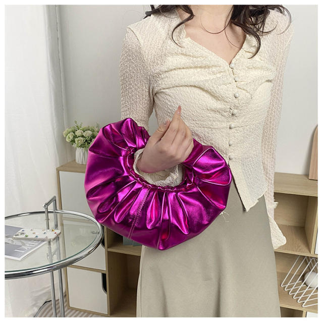 Unique bright PU leather colorful handbag for women
