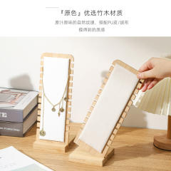 Hot sale multi layer velvet wood necklace display stand