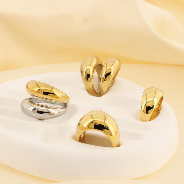 18KG chunky drop shape ball shape stainless steel finger rings collection