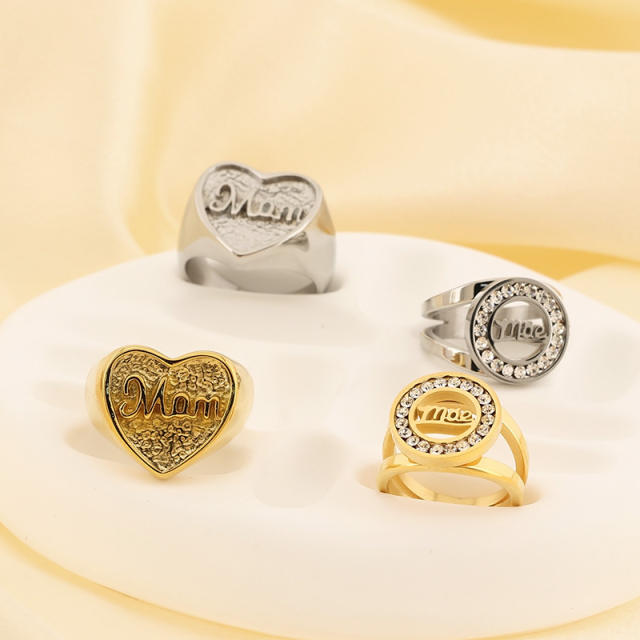 Personality mother's day gift stainless steel rings