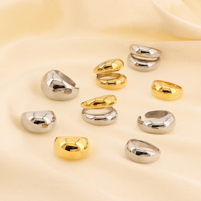 18KG chunky drop shape ball shape stainless steel finger rings collection