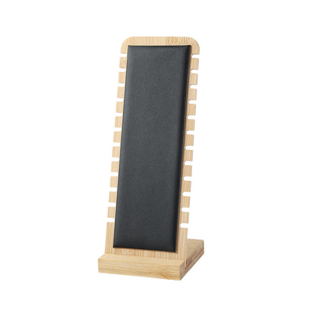 Hot sale multi layer velvet wood necklace display stand