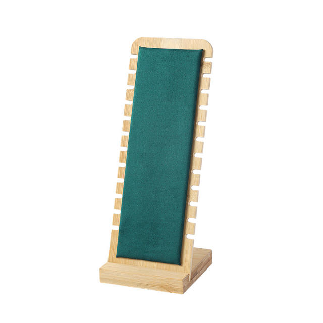 Hot sale multi layer velvet wood necklace display stand