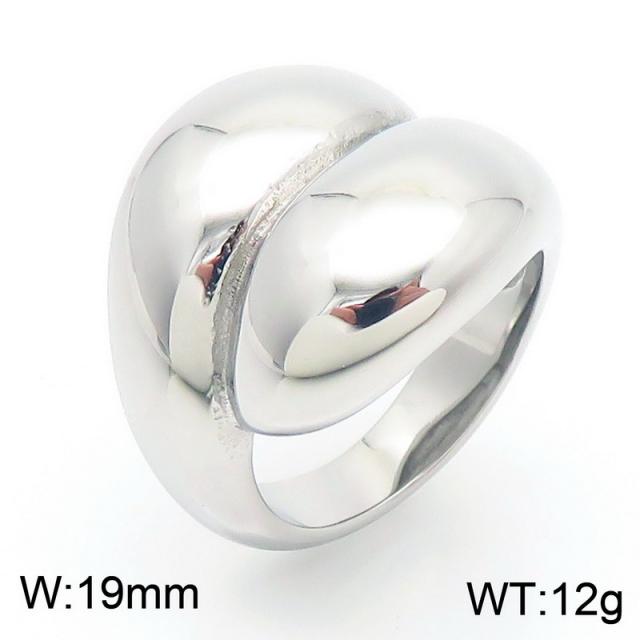 18KG chunky drop design stainless steel finger rings