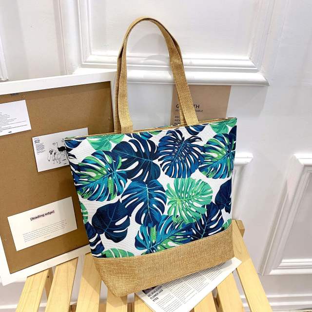 Boho holiday trend natural pattern canvas beach bag tote bag