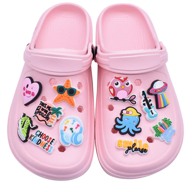 Cartoon colorful PVC material beach holiday shoes accessory