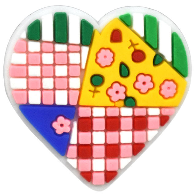Cute cartoon heart shape PVC material shoes accessory