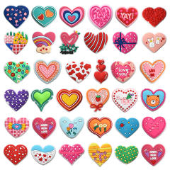 Cute cartoon heart shape PVC material shoes accessory